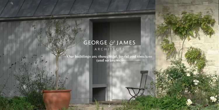 Home page of George & James Architects website