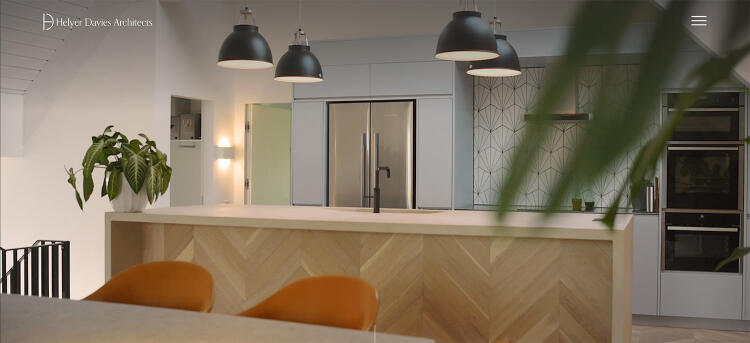 Home page of Helyer Davies Architects website