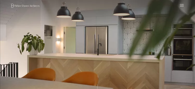 Home page of Helyer Davies Architects website