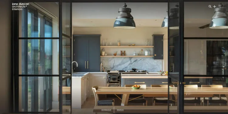Home page of Jane Duncan Architects + Interiors website