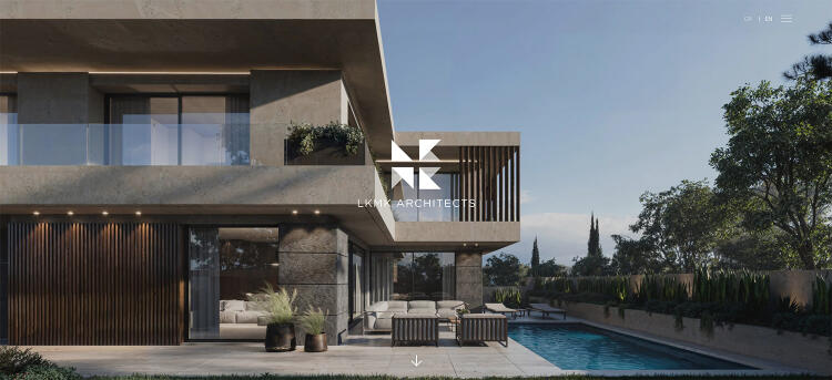 Home page of LKMK Architects website
