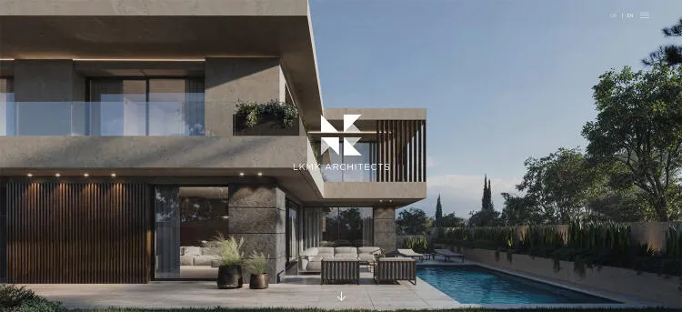 Home page of LKMK Architects website