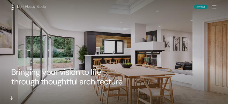 Home page of Light House Studio website