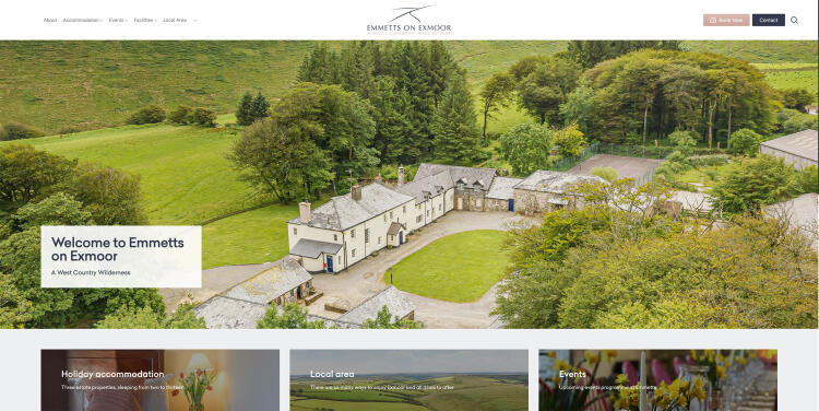 Home page of Emmetts on Exmoor website