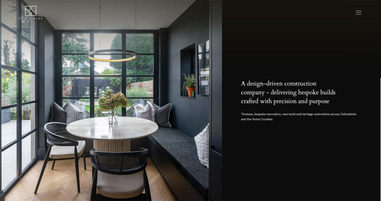 Homepage of Build Nine website 