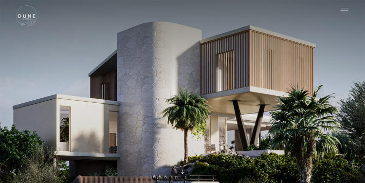 Home page of Dune Design website