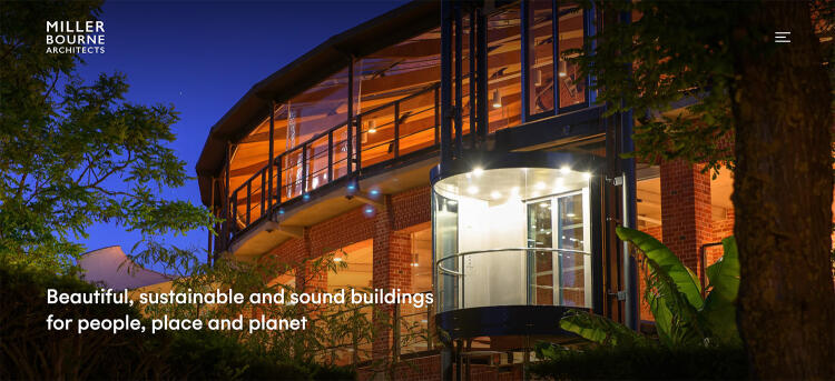 Home page of Miller Bourne Architects website