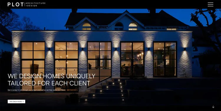 Home page of Plot Architecture website