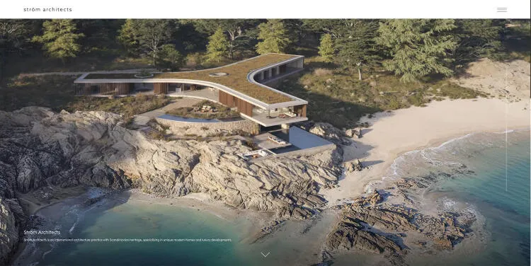 Home page of Strom Architects website 