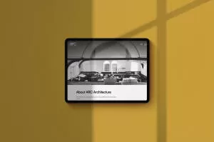 mockuuups ipad pro mockup on yellow background landscape shadow 1