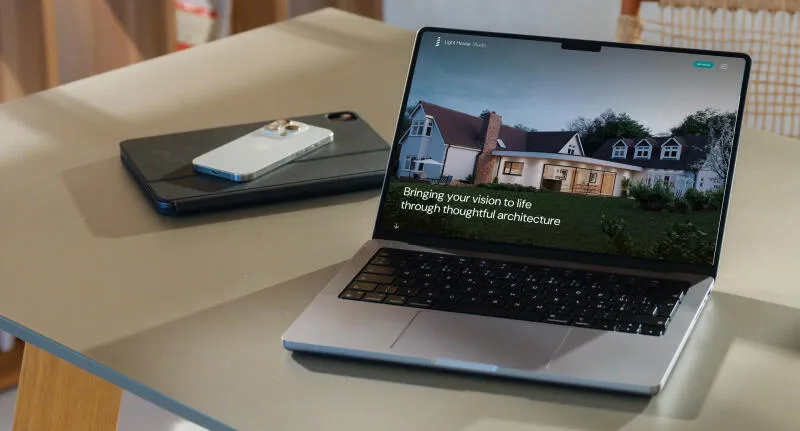 mockuuups macbook pro 14 mockup on modern office desk