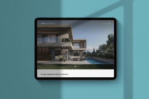 mockuuups ipad pro mockup on blue background landscape shadow 1