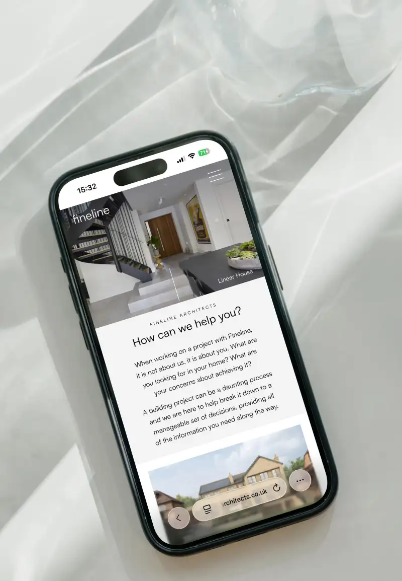 mockuuups iphone 15 pro mockup on a white modern table