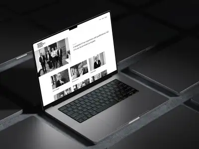 mockuuups macbook pro 16 inch mockup on a modern black desk