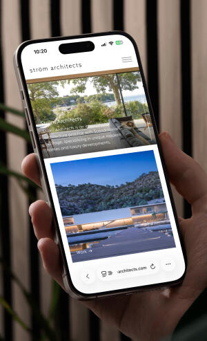 mockuuups iphone 15 pro mockup in a male hand against a modern backdrop