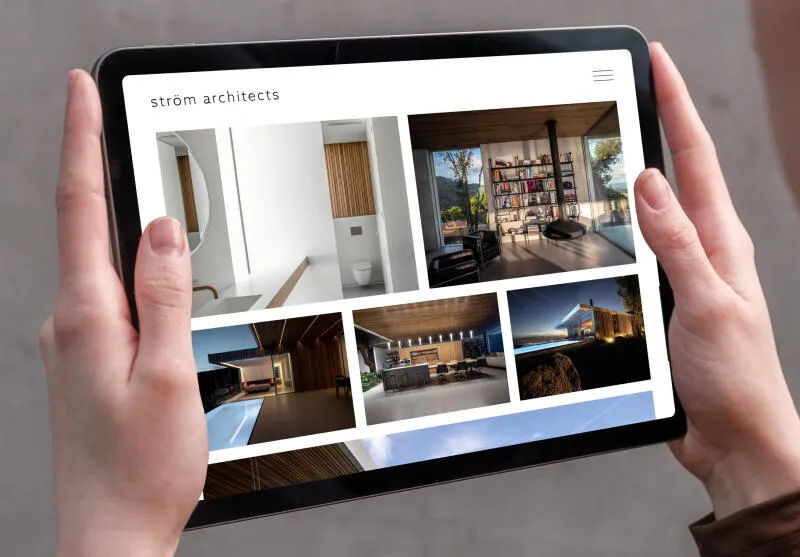 mockuuups woman holding ipad air in landscape view