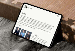 mockuuups free ipad pro mockup on textured fabric and wooden surface