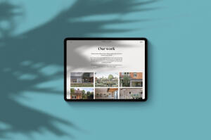 mockuuups ipad pro mockup on blue background landscape shadow 2