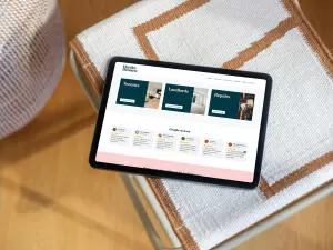 mockuuups ipad air mockup on cozy home fabric