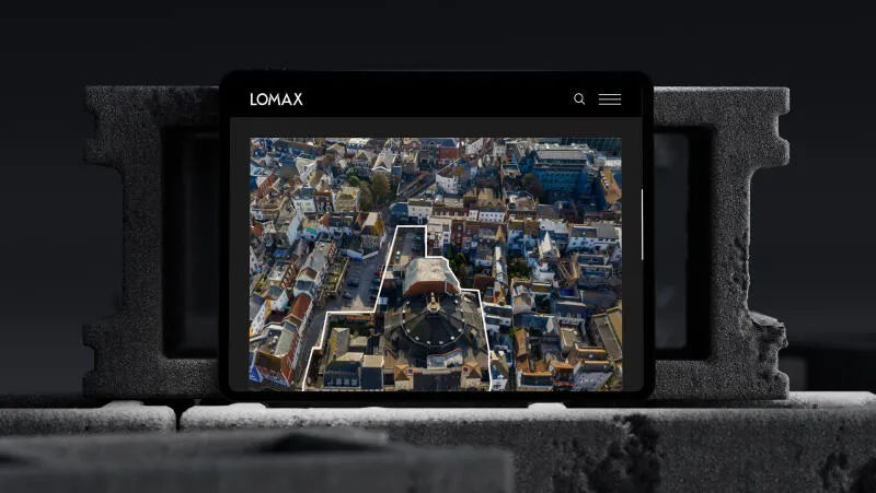 mockuuups ipad pro mockup with concrete blocks in the background