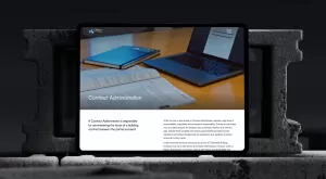 mockuuups ipad pro mockup with concrete blocks in the background