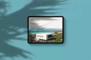 mockuuups ipad pro mockup on blue background landscape shadow 2